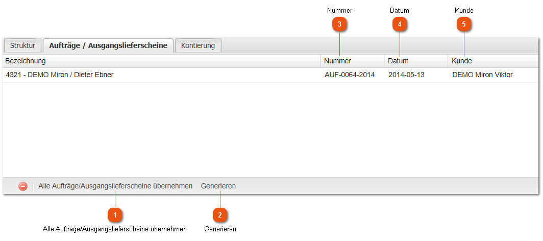 Aufträge/Ausgangslieferscheine