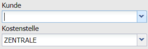 2. Kunde ODER Kostenstelle wählen