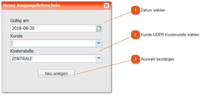 Ausgangslieferschein anlegen