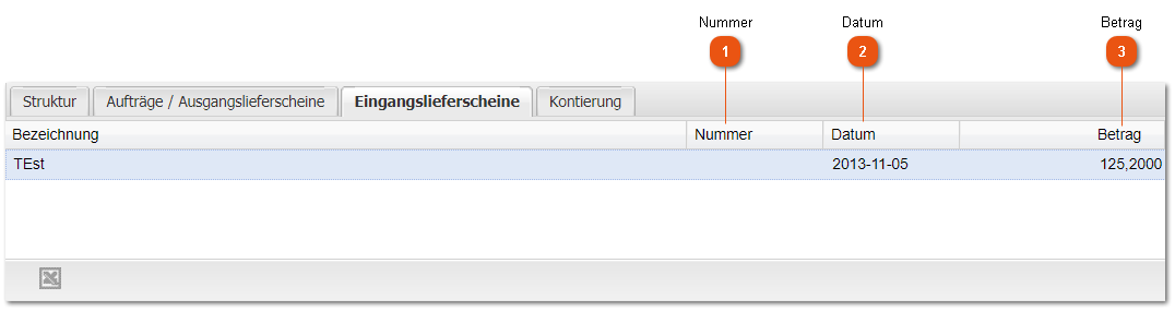 Eingangslieferscheine