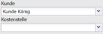 2. Kunde ODER Kostenstelle wählen