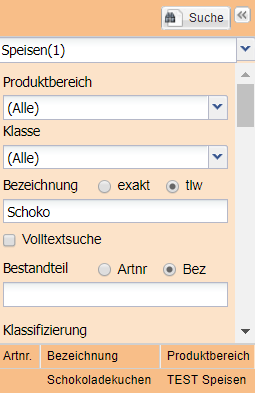 1. Suche nach dem Produkt