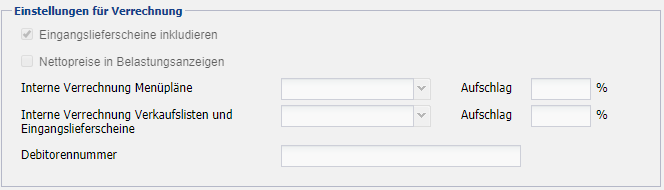 2. Einstellungen für Verrechnung
