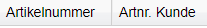 4. Artikelnummer, Artikelnummer Kunde