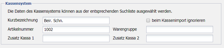 9. Einstellungen für das Kassensystem