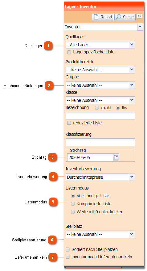 Sucheinstellungen