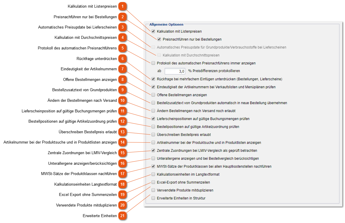 Allgemeine Optionen