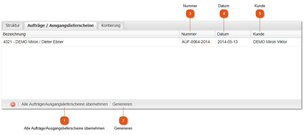 Aufträge/Ausgangslieferscheine