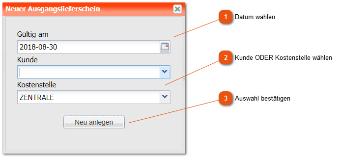 Ausgangslieferschein anlegen