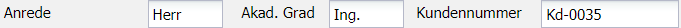 1. Anrede / Akad. Grad / Kundennummer