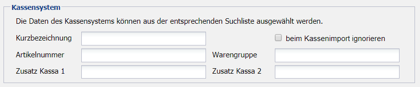 9. Einstellungen für das Kassensystem